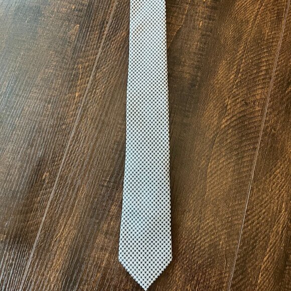 Lauren Ralph Lauren Black and Gray Men's Houndstooth Tie - Picture 1 of 5